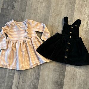 Lot of 2 - baby girl dress & velvet jumper  3-6 months